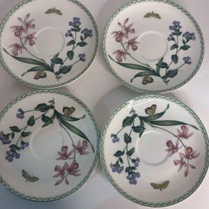🦋 Mikasa Gourmet Garden Gallery Butterfly Plate Set Of 4 Saucer